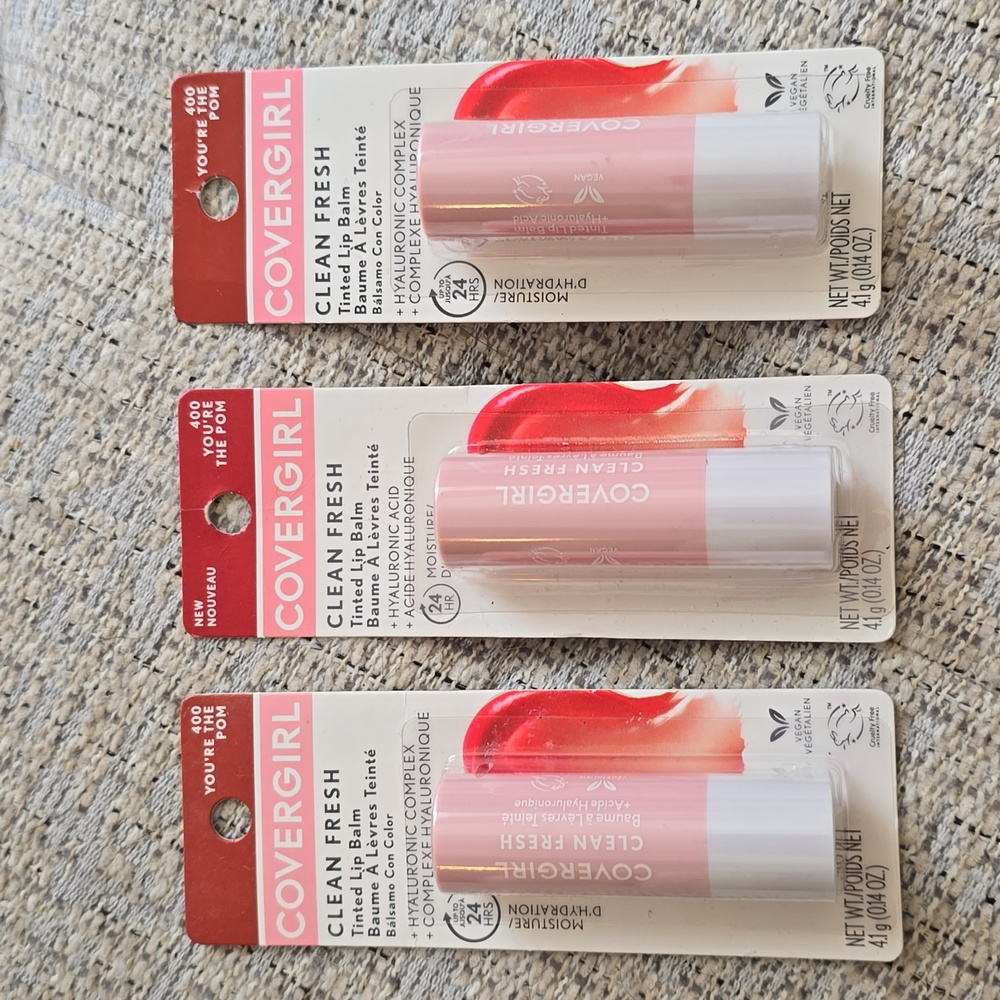 COVERGIRL BRAND WOMEN'S TINTED LIP BALM #400 "YOU'RE THE PALM" BUNDLE OF 3